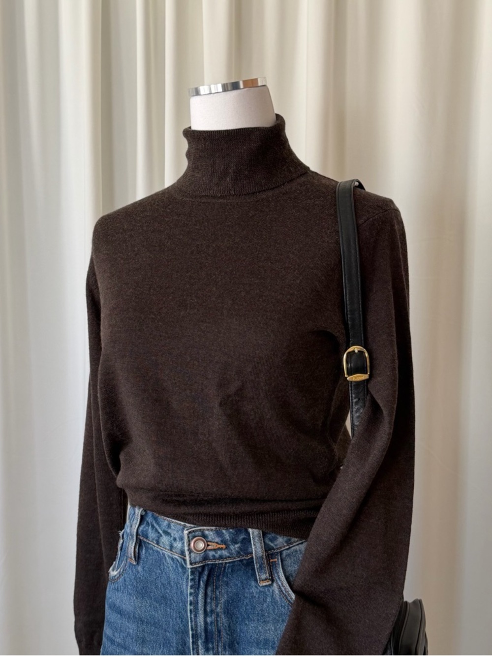 Vintage 1990 Brooks Brothers Silk Cashmere Wool Blend turtleneck sweater Medium - Picture 8 of 13